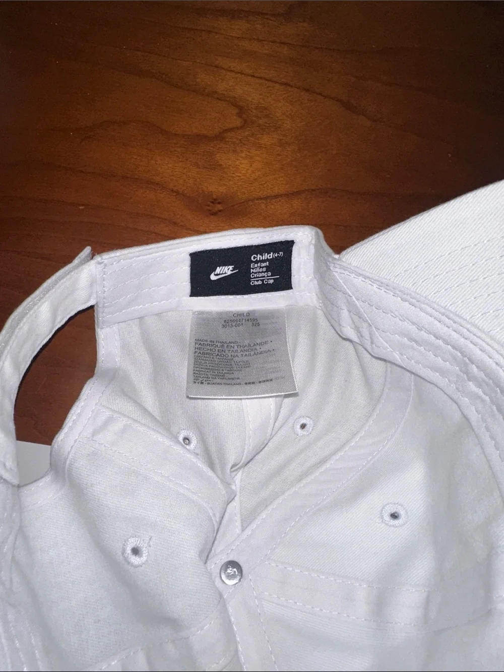 NWT Nike Club Cap 100% Cotton Child White (5-7)